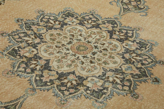 7x10 Beige Turkish Vintage Area Rug - 46486