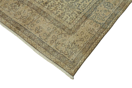 7x10 Beige Turkish Vintage Area Rug - 46488