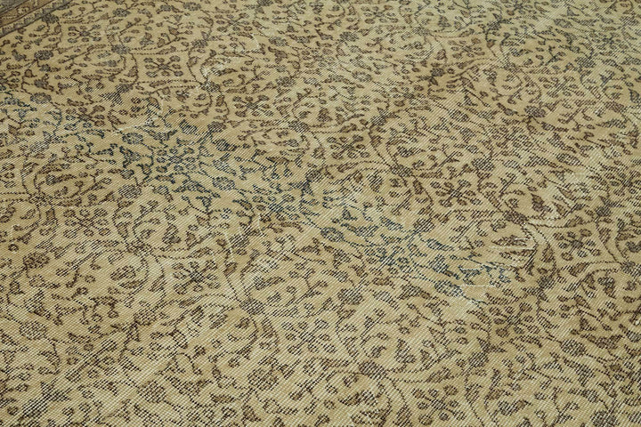 7x10 Beige Turkish Vintage Area Rug - 46488