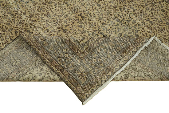 7x10 Beige Turkish Vintage Area Rug - 46488