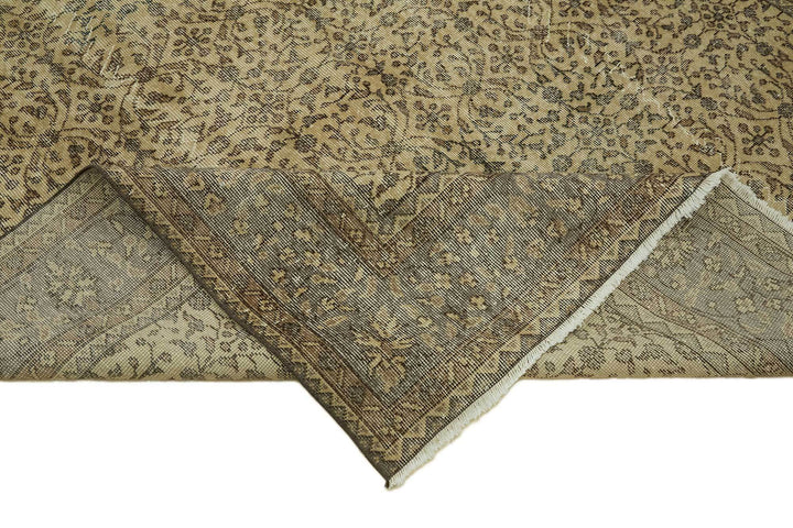 7x10 Beige Turkish Vintage Area Rug - 46488