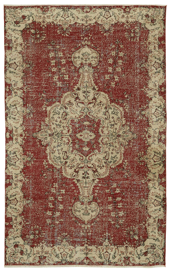7x11 Beige Turkish Vintage Area Rug - 46491