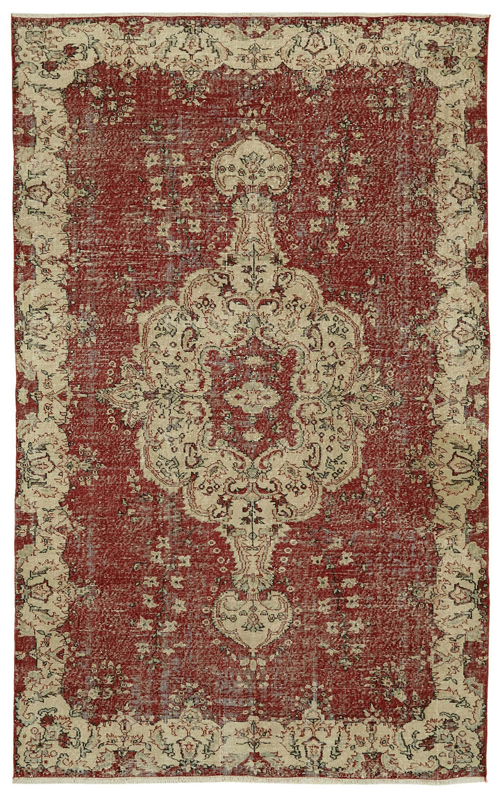7x11 Beige Turkish Vintage Area Rug - 46491
