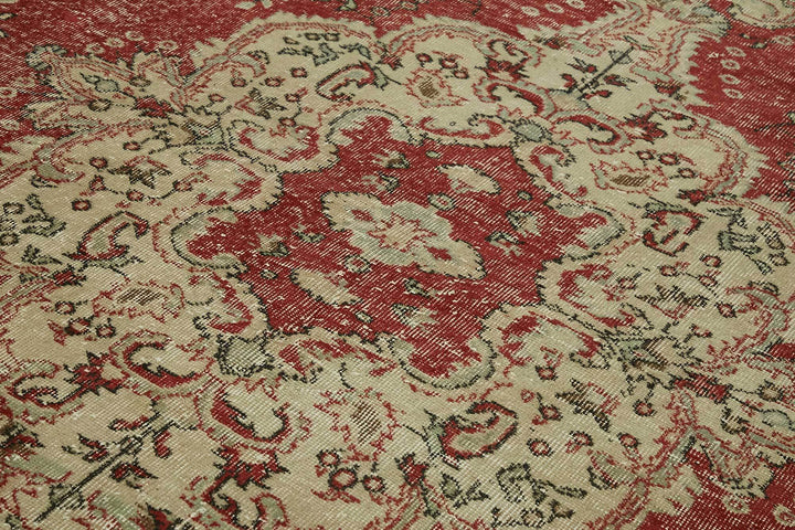 7x11 Beige Turkish Vintage Area Rug - 46491