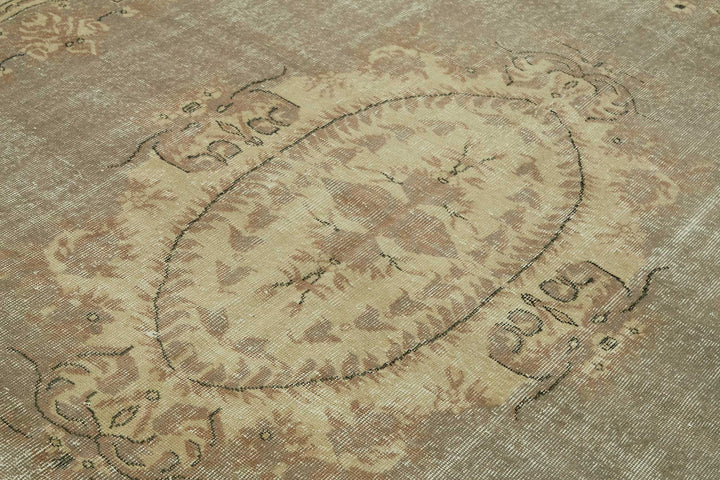 7x11 Beige Turkish Vintage Area Rug - 46496