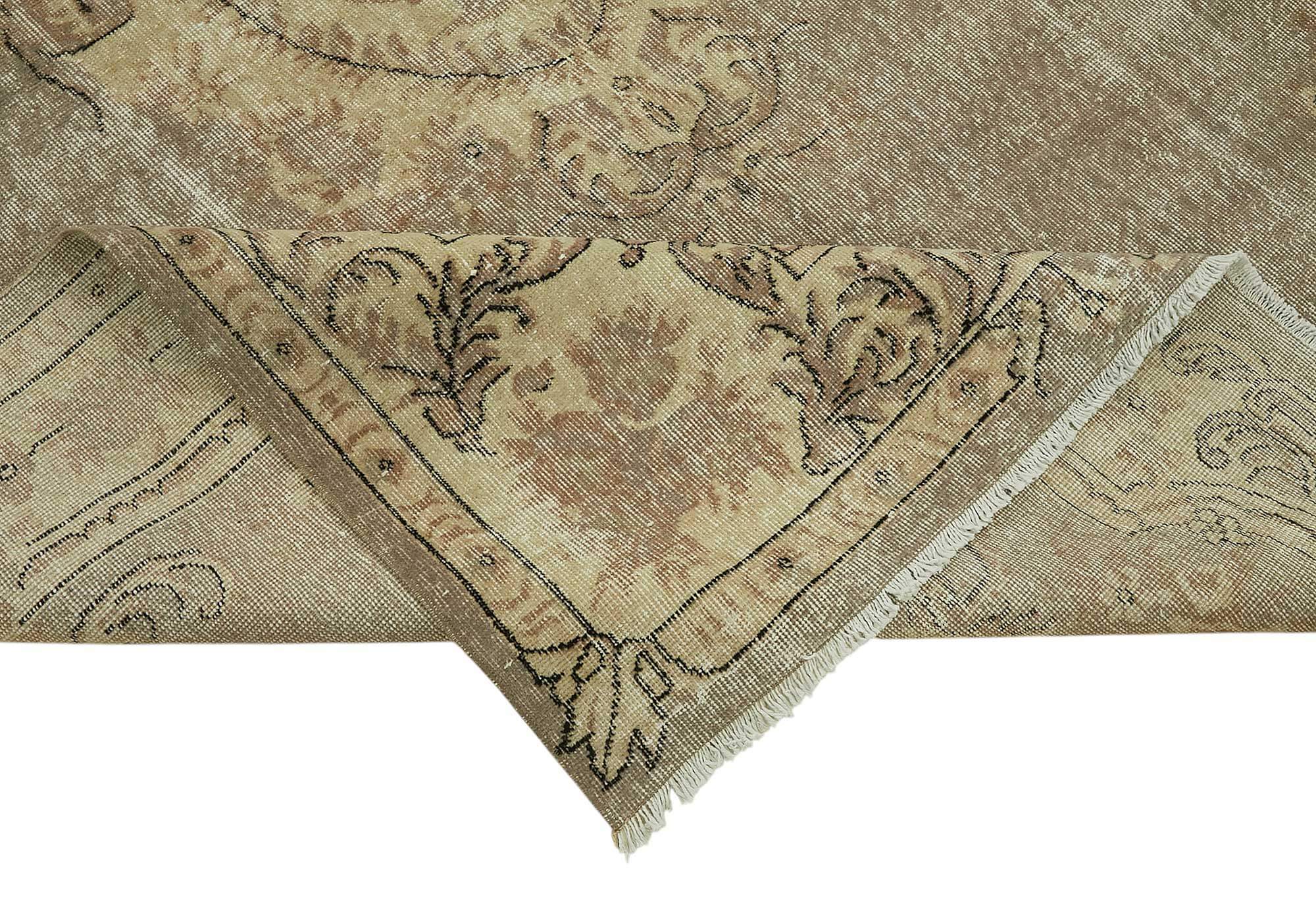 7x11 Beige Turkish Vintage Area Rug - 46496