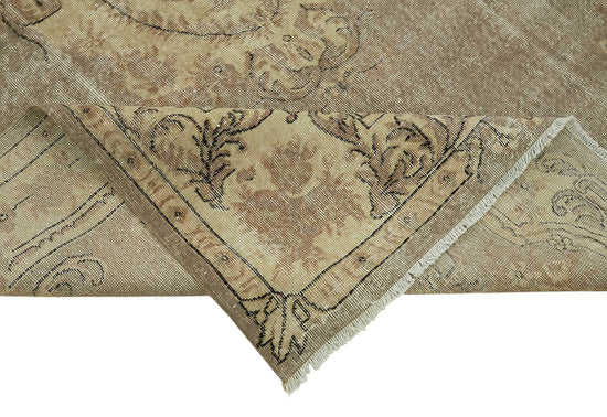 7x11 Beige Turkish Vintage Area Rug - 46496