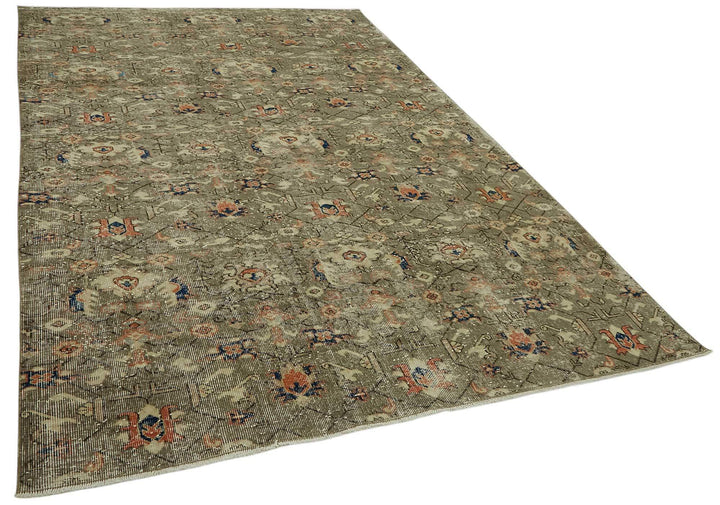 7x11 Beige Turkish Vintage Area Rug - 46497