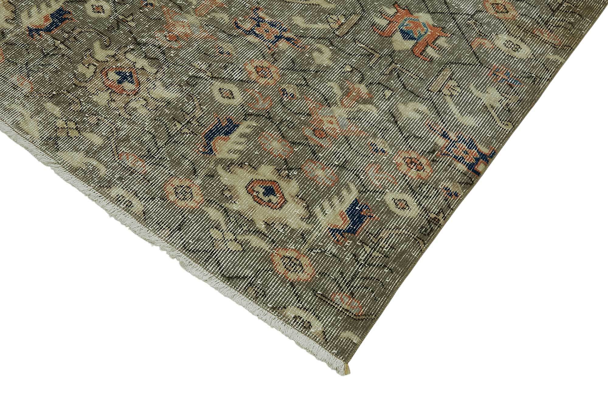 7x11 Beige Turkish Vintage Area Rug - 46497