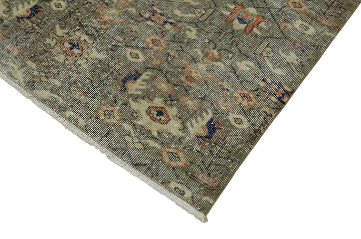 7x11 Beige Turkish Vintage Area Rug - 46497