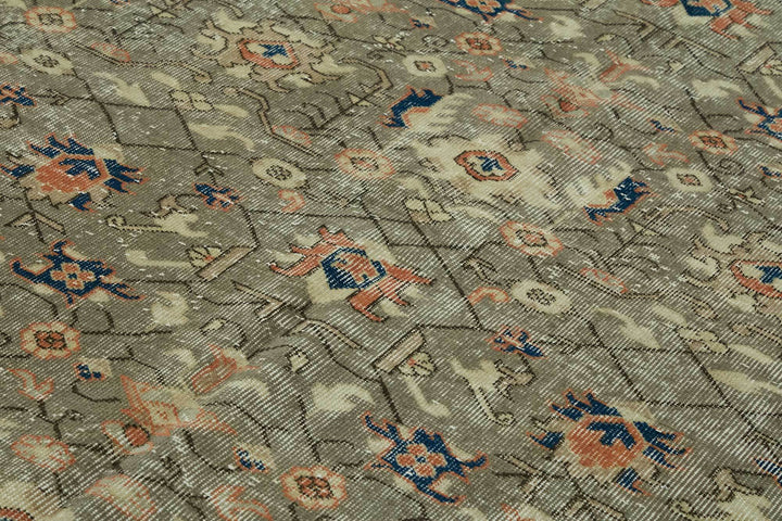 7x11 Beige Turkish Vintage Area Rug - 46497