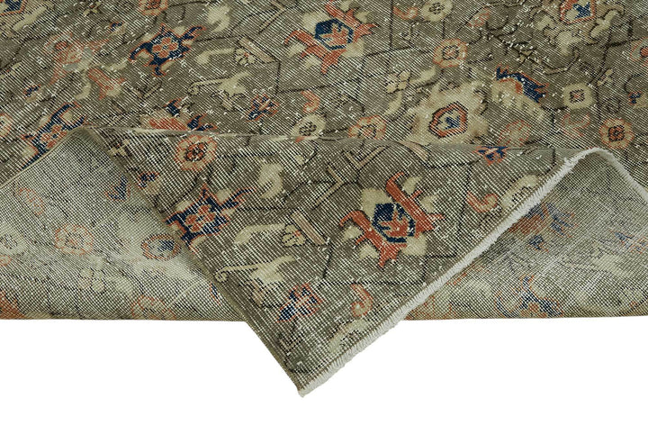 7x11 Beige Turkish Vintage Area Rug - 46497