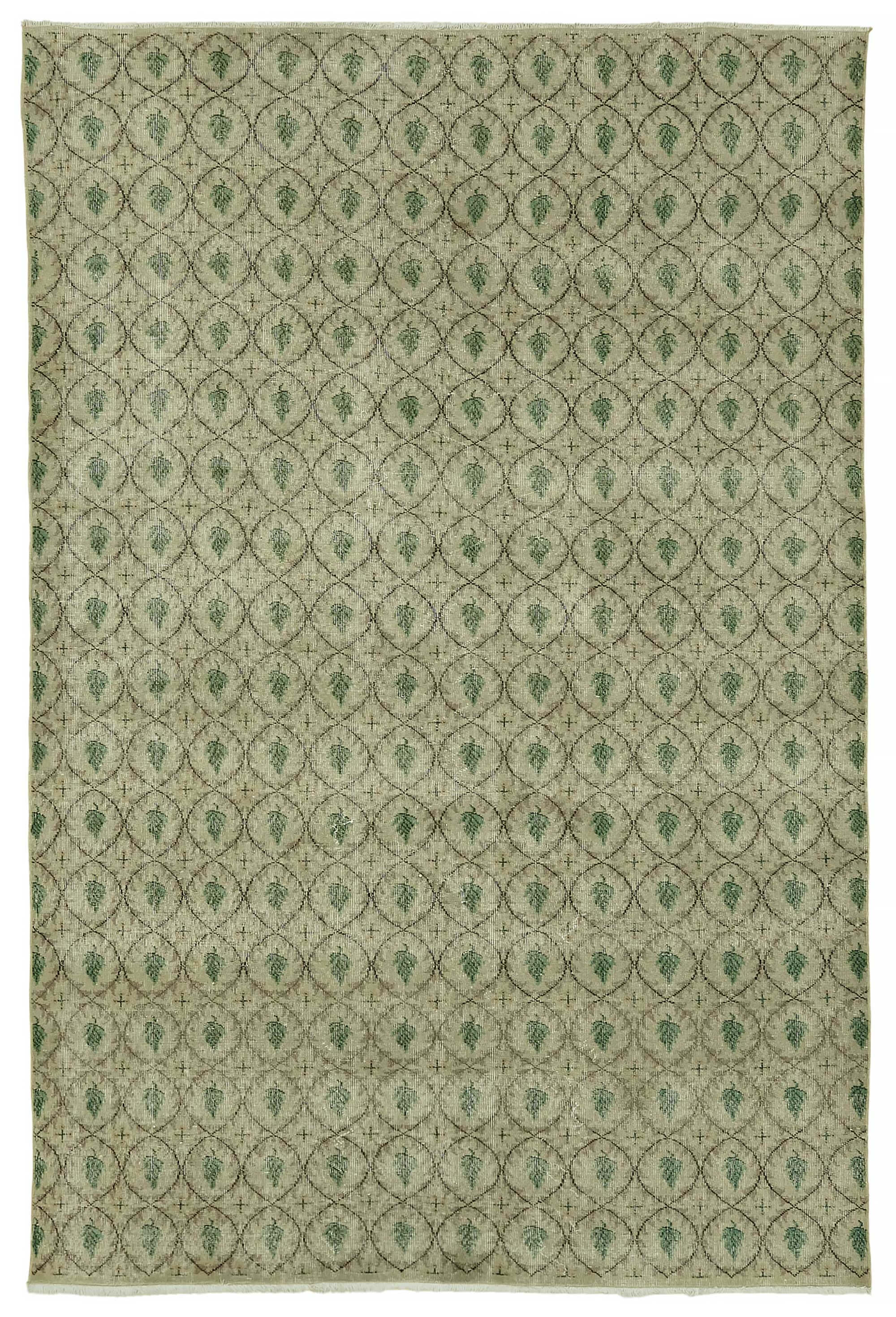7x10 Beige Turkish Vintage Area Rug - 46499