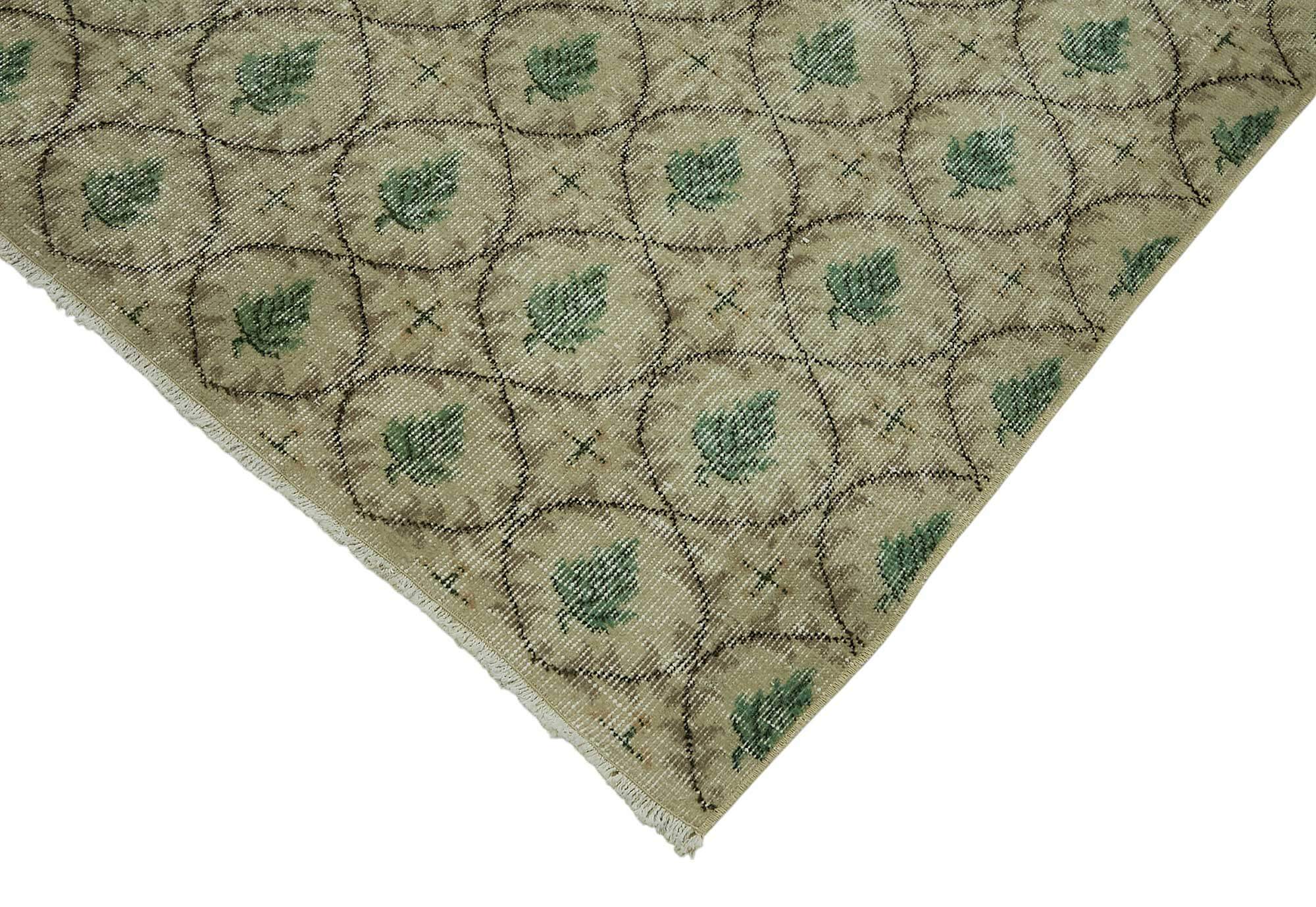 7x10 Beige Turkish Vintage Area Rug - 46499