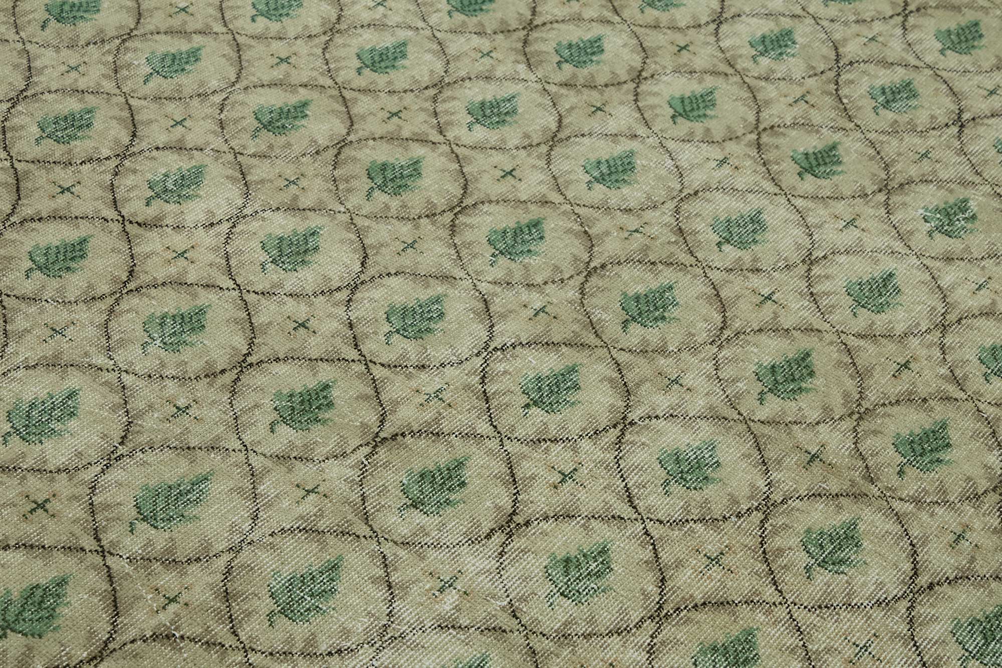 7x10 Beige Turkish Vintage Area Rug - 46499