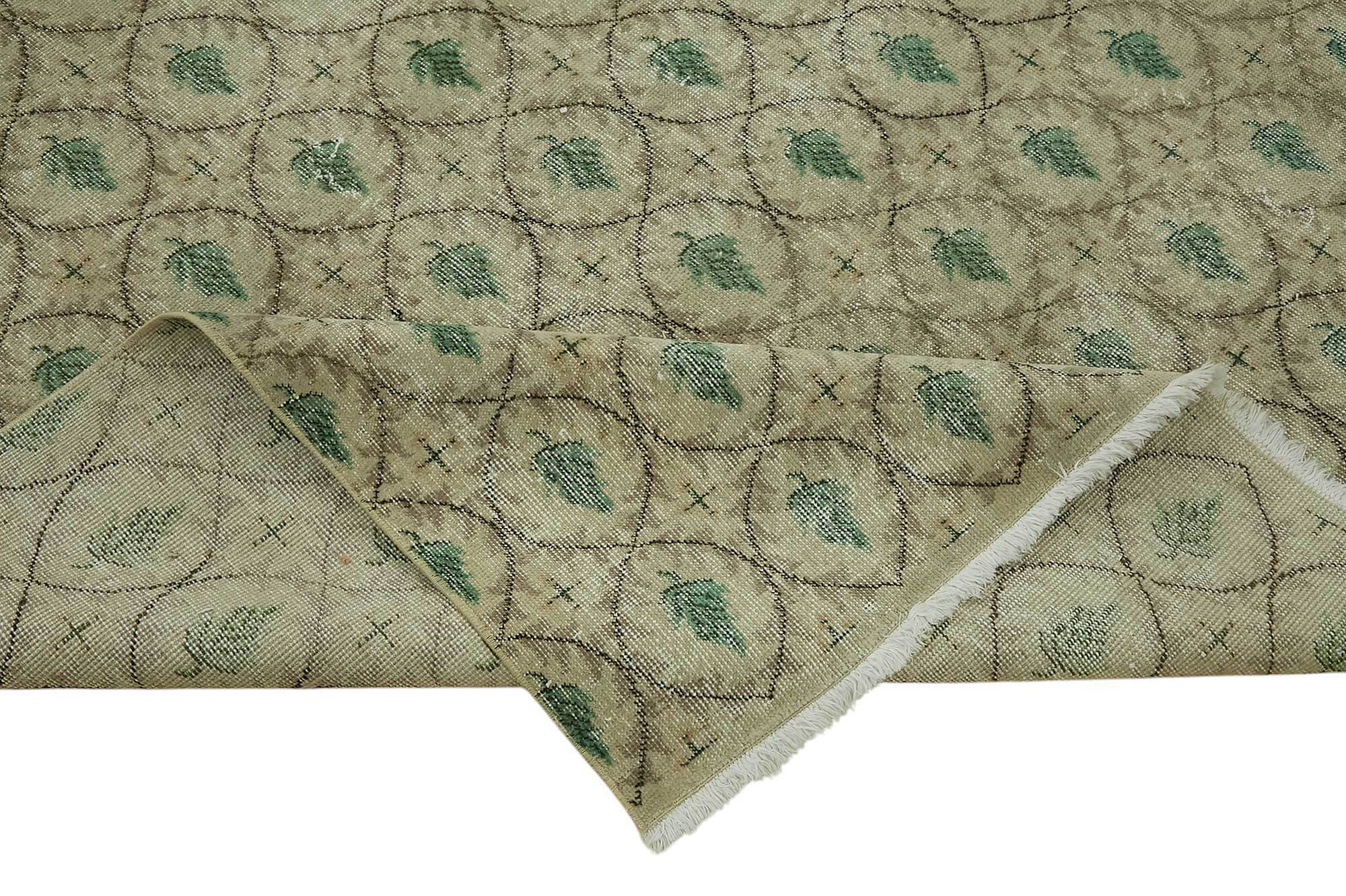 7x10 Beige Turkish Vintage Area Rug - 46499