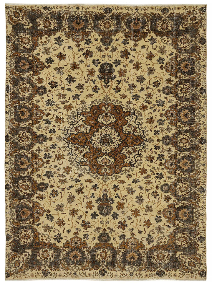 8x10 Beige Turkish Vintage Area Rug - 46505