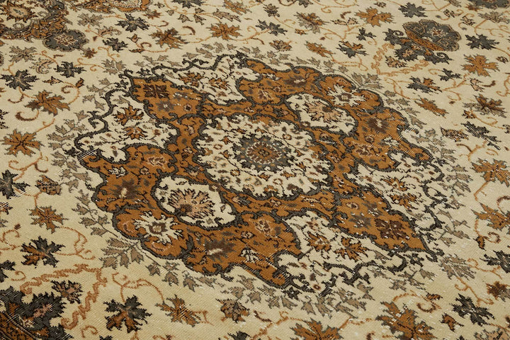 8x10 Beige Turkish Vintage Area Rug - 46505