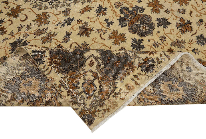 8x10 Beige Turkish Vintage Area Rug - 46505