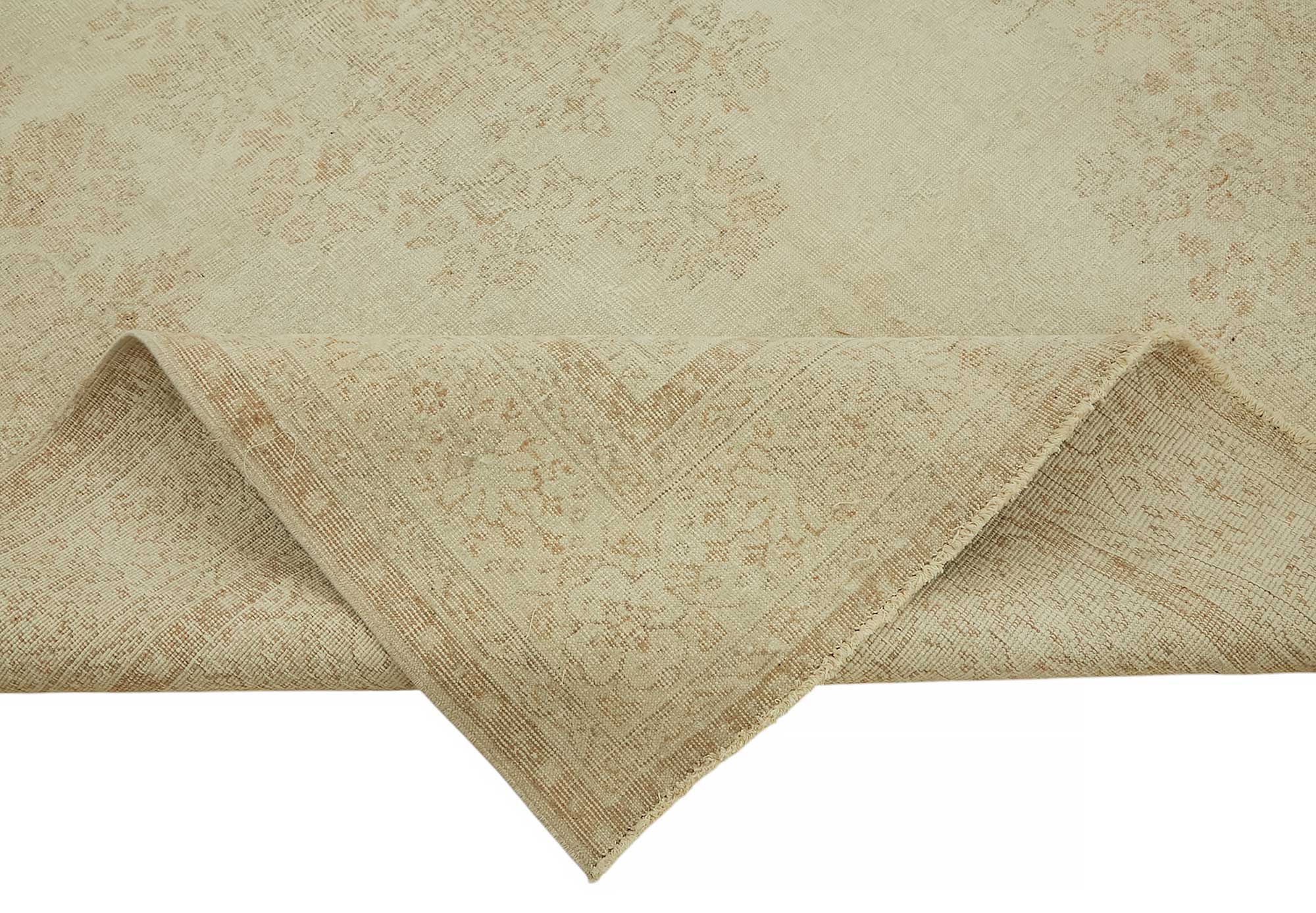 7x10 Beige Turkish Vintage Area Rug - 46512