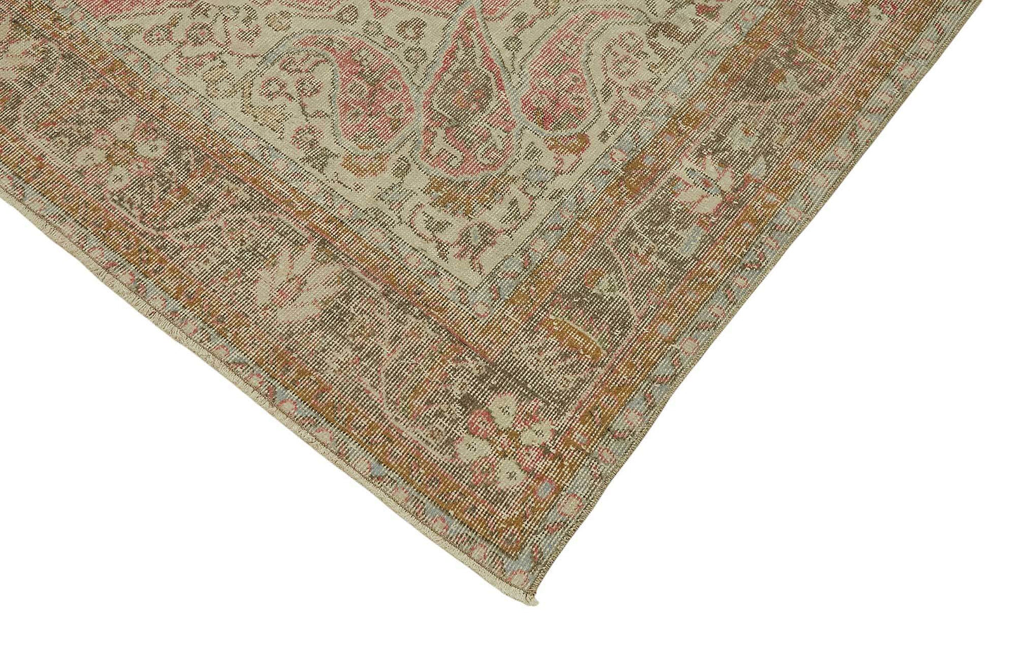 7x11 Beige Turkish Vintage Area Rug - 46515