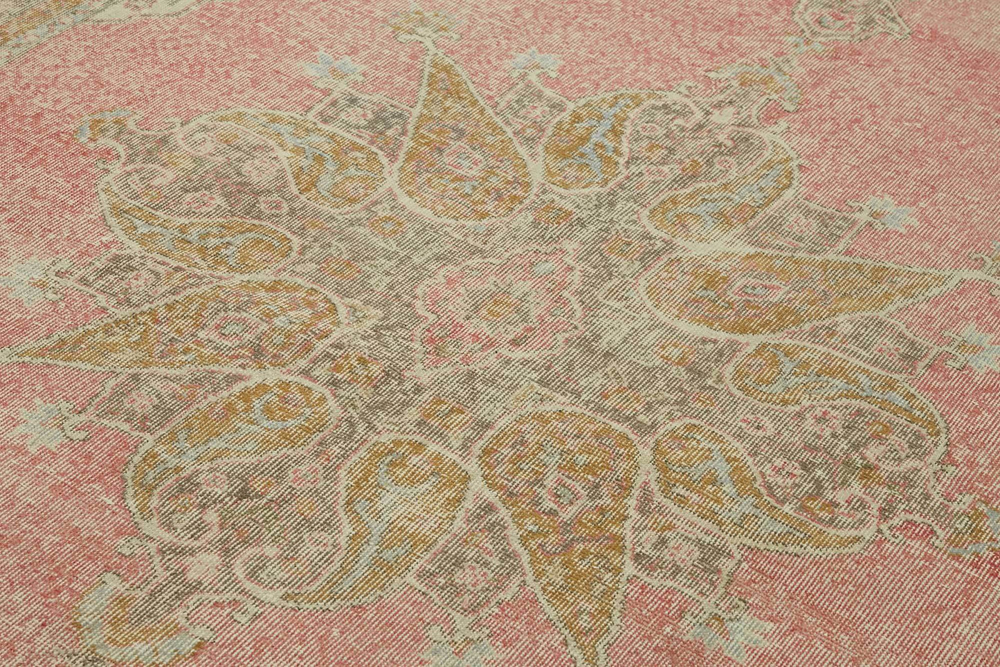 7x11 Beige Turkish Vintage Area Rug - 46515