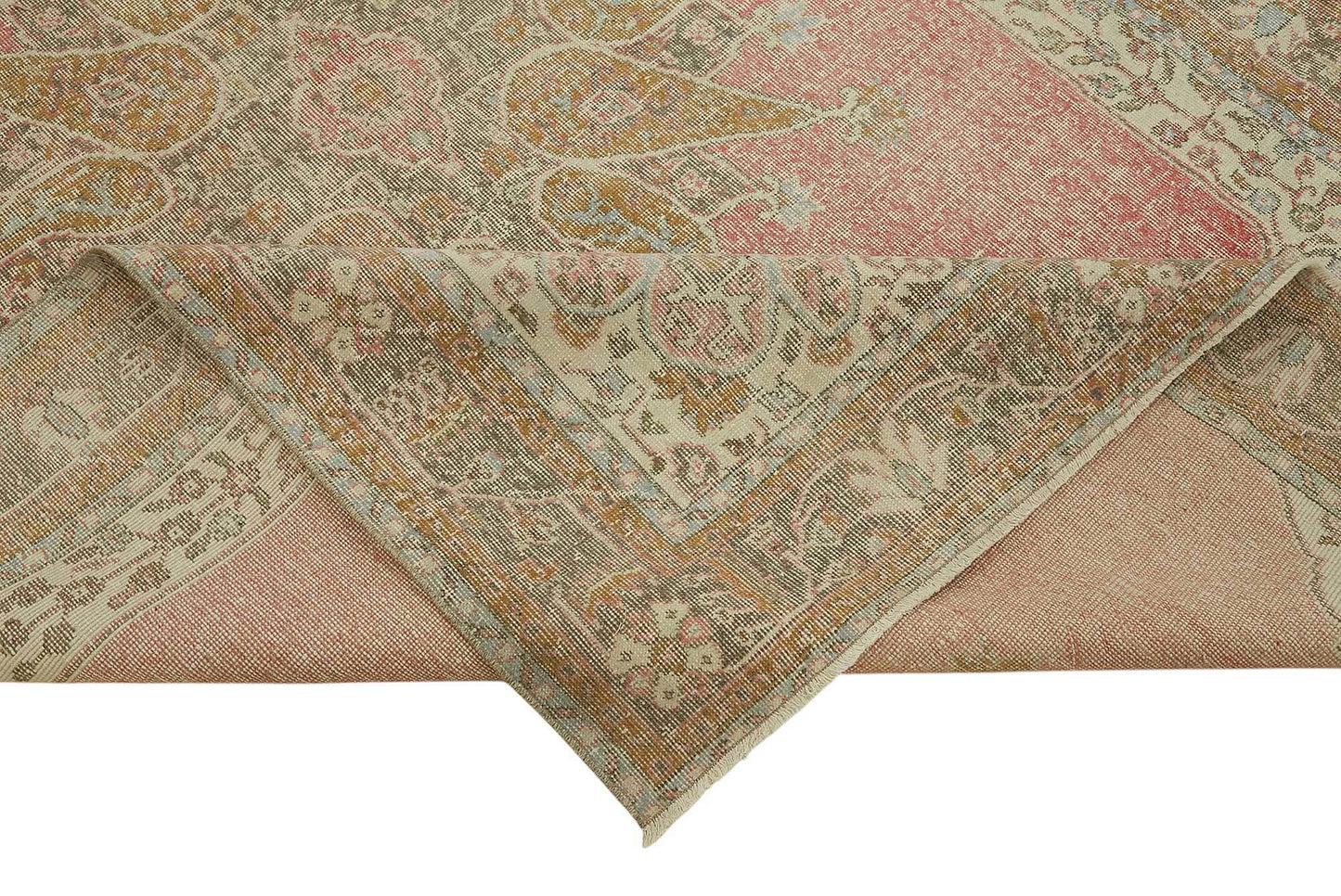 7x11 Beige Turkish Vintage Area Rug - 46515