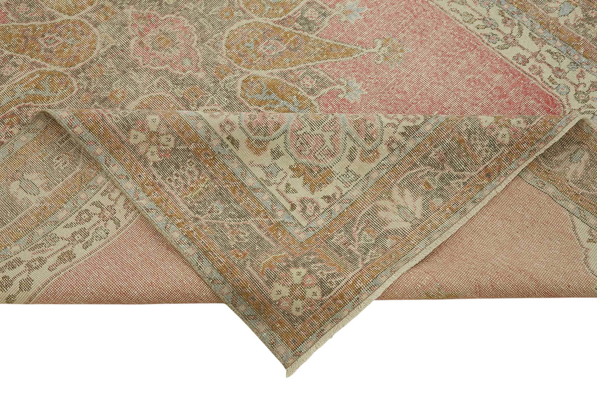 7x11 Beige Turkish Vintage Area Rug - 46515