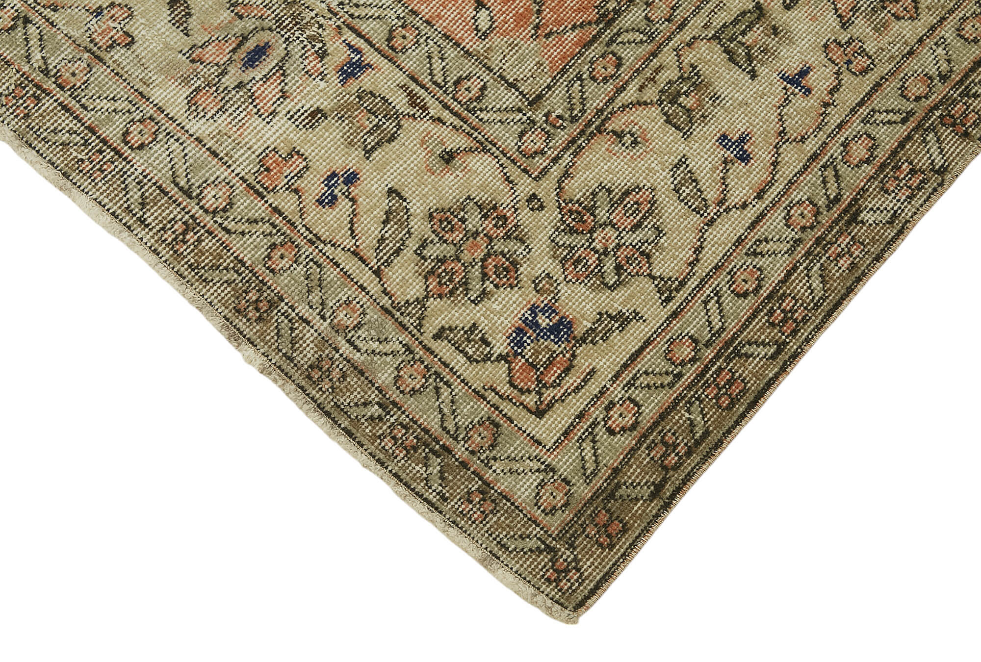 7x10 Beige Turkish Vintage Area Rug - 46671