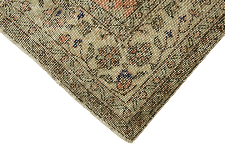 7x10 Beige Turkish Vintage Area Rug - 46671