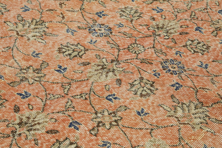 7x10 Beige Turkish Vintage Area Rug - 46671