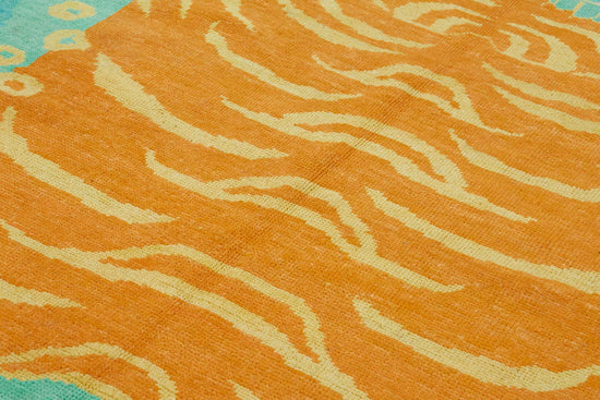 7x10 Hand-Knotted Tiger Oushak Rug - 46673