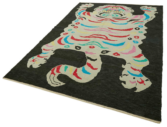 7x10 Hand-Knotted Tiger Oushak Rug - 46676