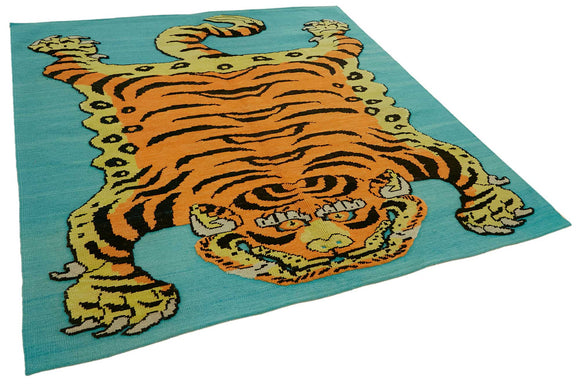 6x7 Hand-Knotted Tiger Oushak Rug - 46679