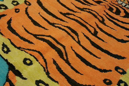 6x7 Hand-Knotted Tiger Oushak Rug - 46679