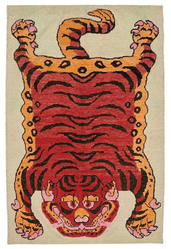 5x7 Hand-Knotted Tiger Oushak Rug - 46680