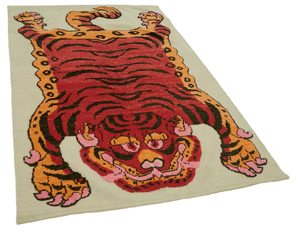 5x7 Hand-Knotted Tiger Oushak Rug - 46680