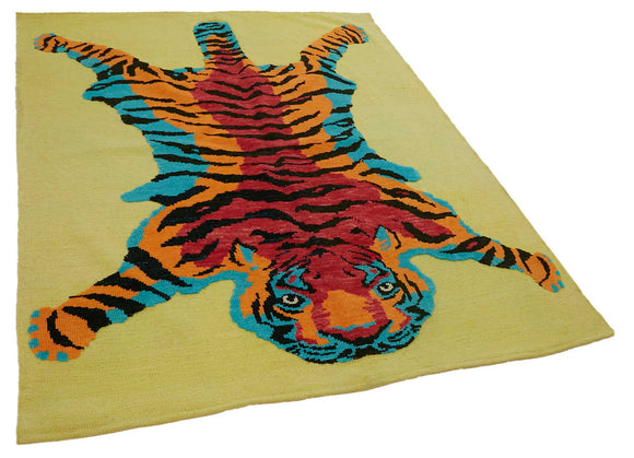 5x7 Hand-Knotted Tiger Oushak Rug - 46681