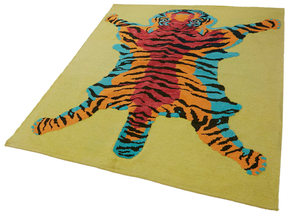 5x7 Hand-Knotted Tiger Oushak Rug - 46681