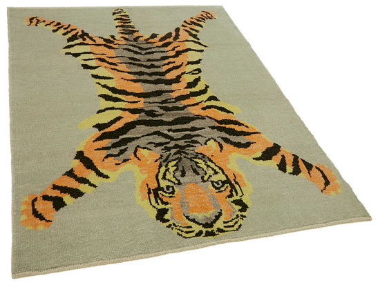 5x6 Hand-Knotted Tiger Oushak Rug - 46682