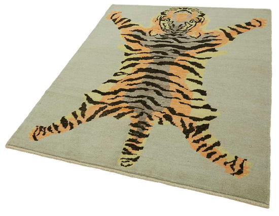 5x6 Hand-Knotted Tiger Oushak Rug - 46682