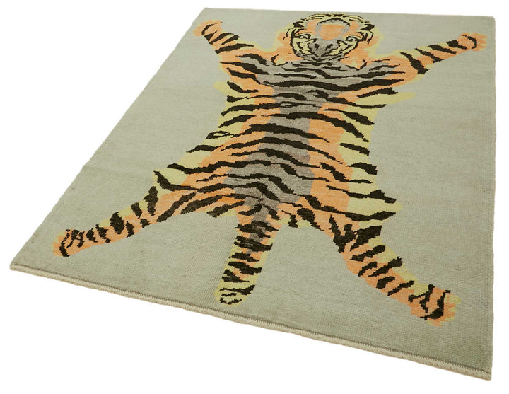 5x6 Hand-Knotted Tiger Oushak Rug - 46682