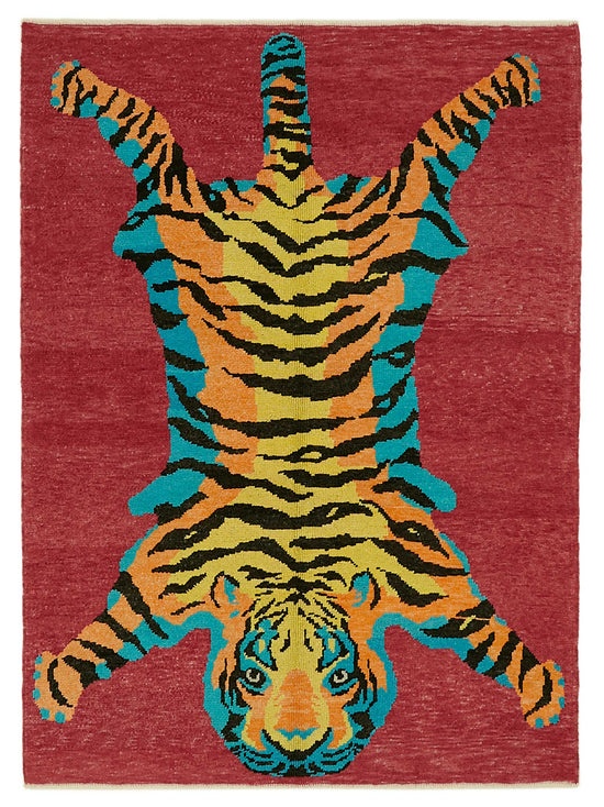 5x7 Hand-Knotted Tiger Oushak Rug - 46683