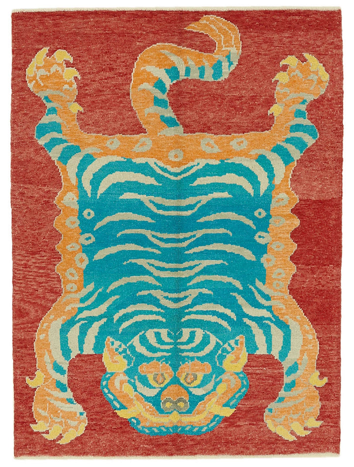 5x7 Hand-Knotted Tiger Oushak Rug - 46684