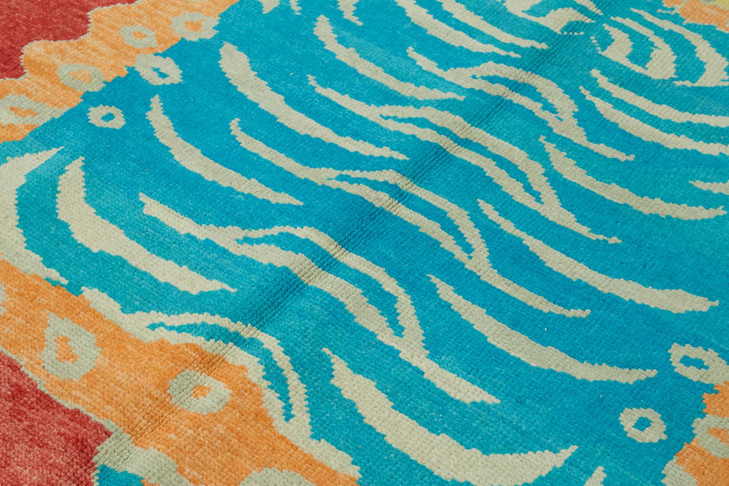 5x7 Hand-Knotted Tiger Oushak Rug - 46684