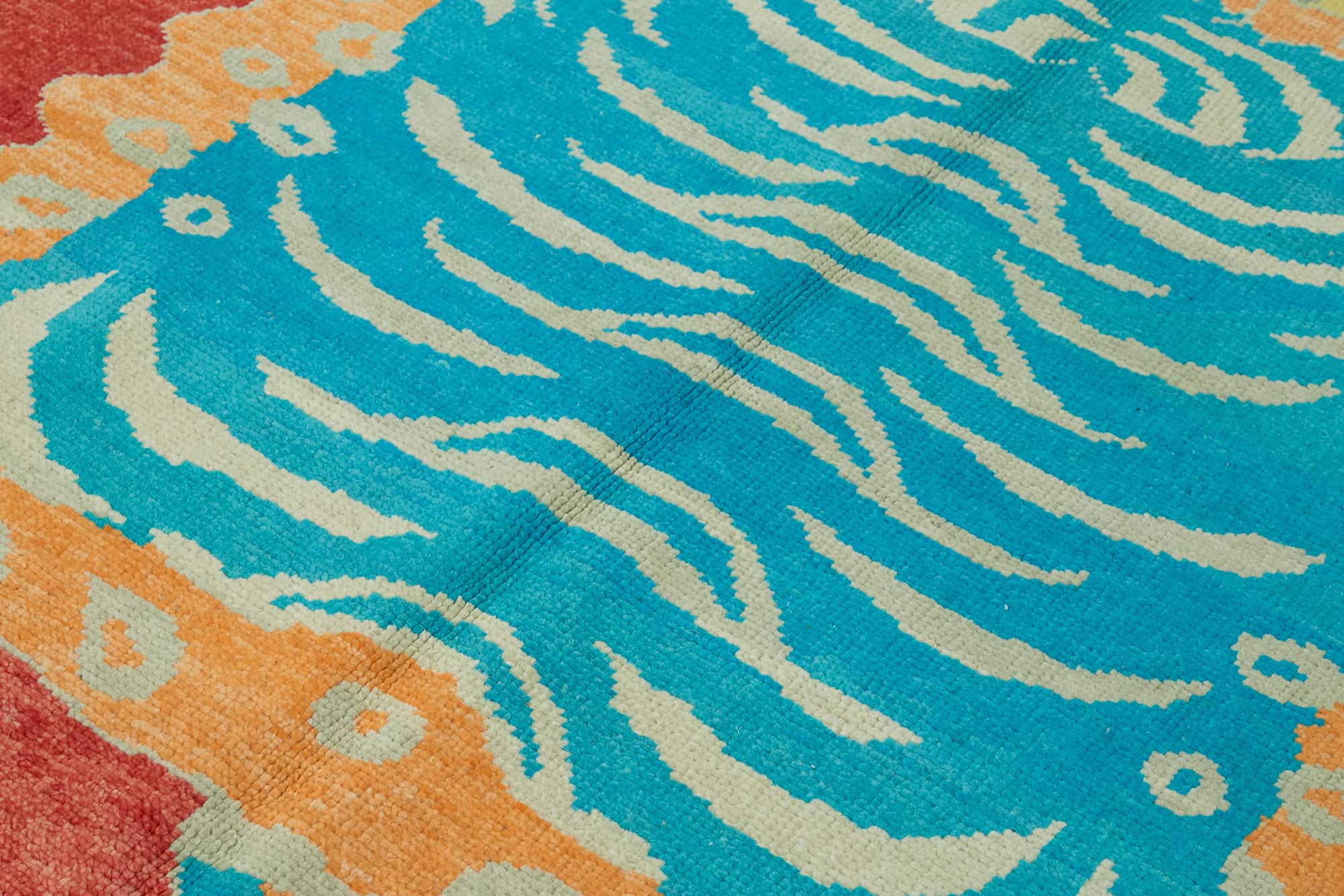 5x7 Hand-Knotted Tiger Oushak Rug - 46684