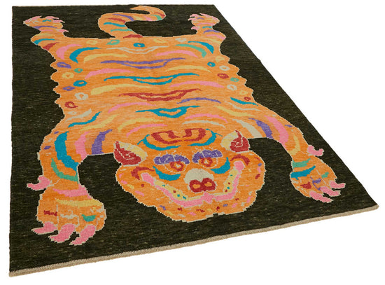 6x8 Hand-Knotted Tiger Oushak Rug - 46688