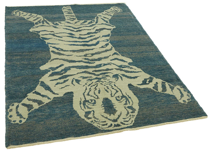 5x6 Hand-Knotted Tiger Oushak Rug - 46691