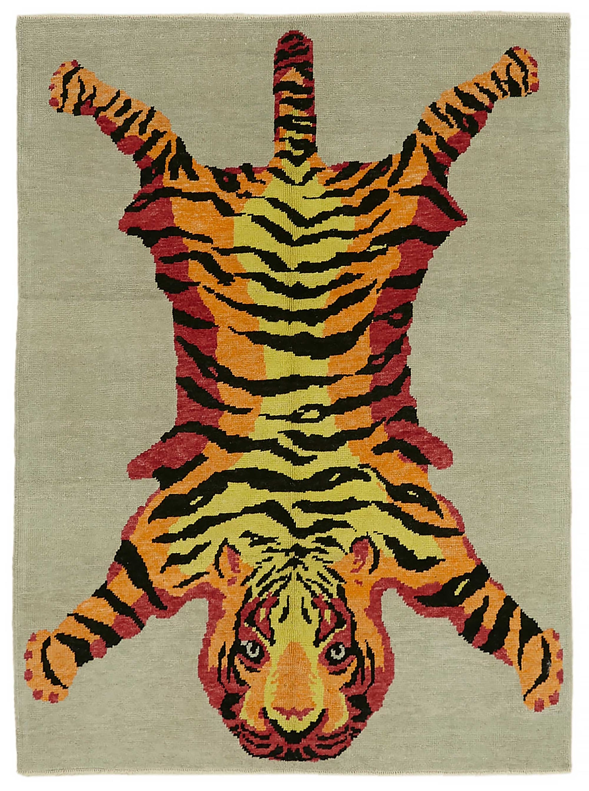 5x8 Hand-Knotted Tiger Oushak Rug - 46692