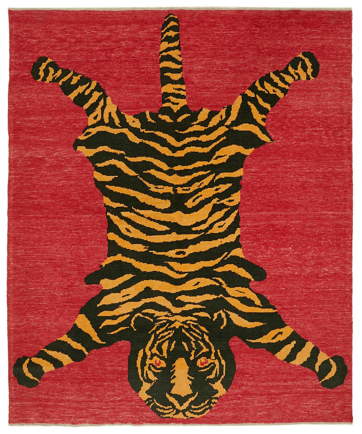 8x10 Hand-Knotted Tiger Oushak Rug - 46693